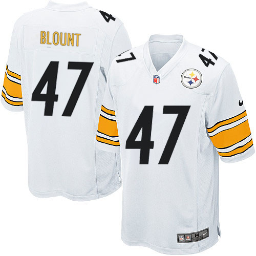 Youth Elite Mel Blount Nike Jersey White Road - #47 NFL Pittsburgh Steelers